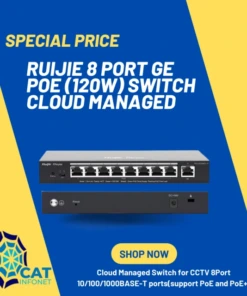 Reyee by Ruijie 8 Port GE PoE (120W) Switch Cloud Managed